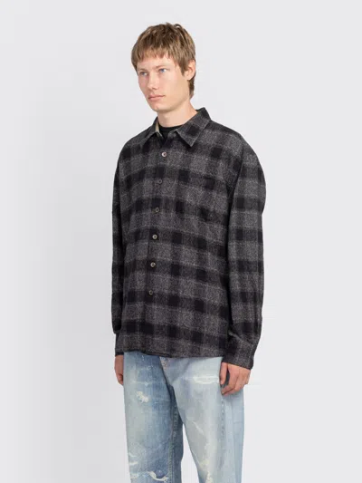 Our Legacy Mens Above Oakland Low Twist Check Shirt In Black