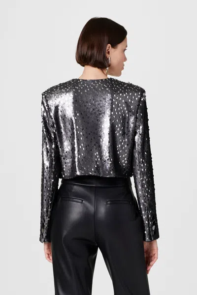 Toccin Jones Crew Neck Sequin Jacket In Gold