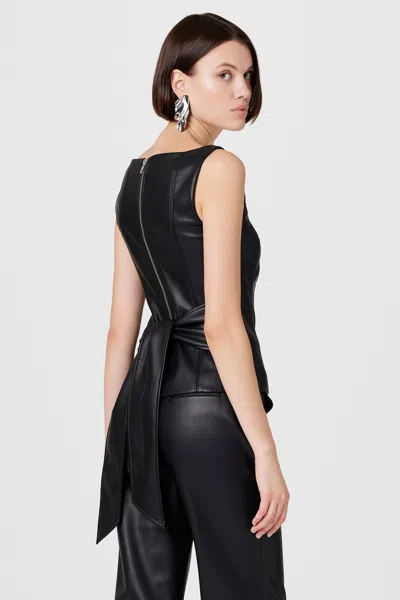 Toccin Linda Vegan Leather Tie Front Corset In Multi