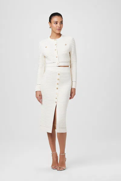 Toccin Tani Knit Pencil Skirt In Neutral