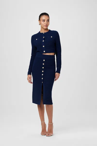 Toccin Tani Knit Pencil Skirt In Neutral