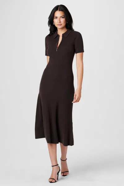 Toccin Taylor Short Sleeve Polo Dress In Brown