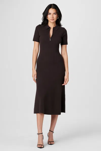 Toccin Taylor Short Sleeve Polo Dress In Brown