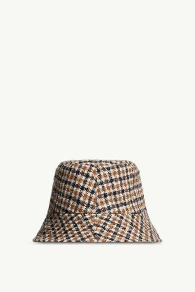 Moncler Checked Bucket Hat In Neutral