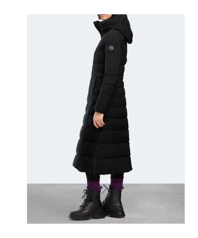 Canada Goose Clair Long 750 Fill Power Down Puffer Coat In Black