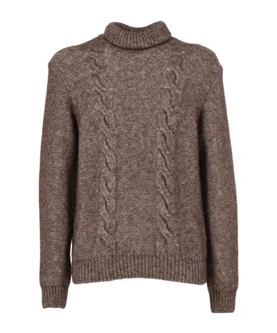 K-way Lapel Sweater In Brown