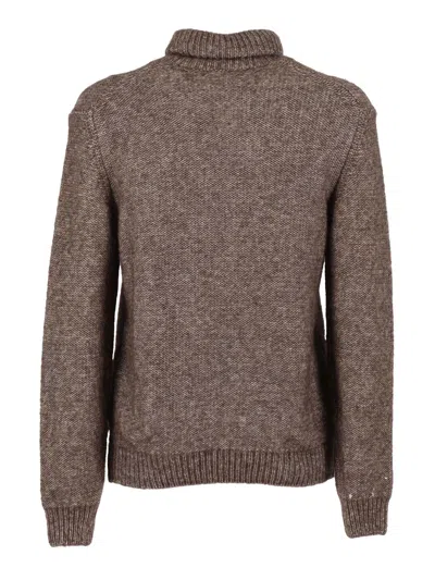 K-way Lapel Sweater In Brown