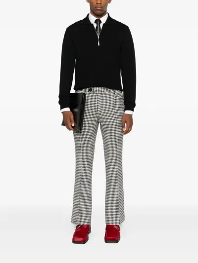 Ernest W Baker Cable-knit Zip-front Sweater In Black