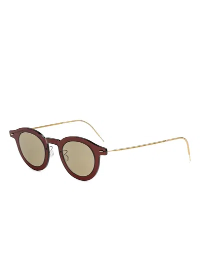 Lindberg Round-frame Sunglasses In Brown