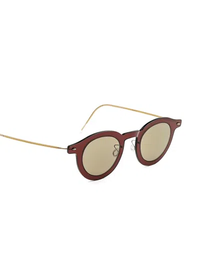 Lindberg Round-frame Sunglasses In Brown