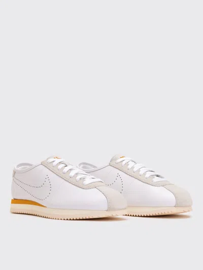 Nike Cortez Decon Suede-trimmed Perforated Leather Sneakers In White