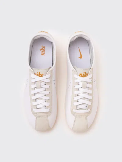 Nike Cortez Decon Suede-trimmed Perforated Leather Sneakers In White