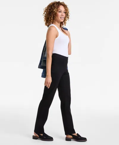 Style & Co Women's Mid-rise Straight Pull-on Jeans, Exclusively At Macy's In Black