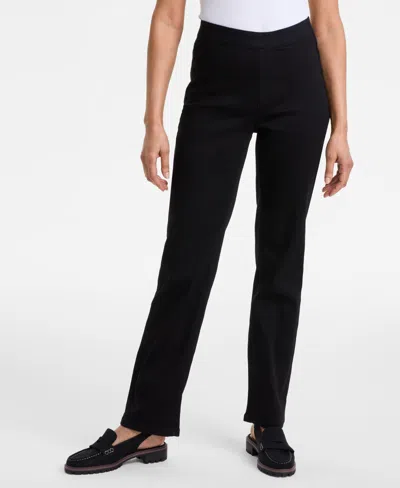 Style & Co Women's Mid-rise Straight Pull-on Jeans, Exclusively At Macy's In Black