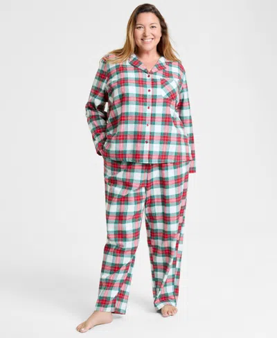 Holiday Lane Plus Size Merry Plaid Notch Collar Matching Family Pajamas Set, Created For Macy's In Multi