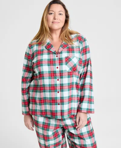 Holiday Lane Plus Size Merry Plaid Notch Collar Matching Family Pajamas Set, Created For Macy's In Multi