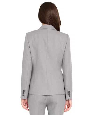 Tahari Asl Women's Herringbone Peak Lapel Blazer In Gray