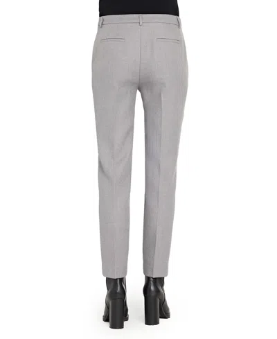 Tahari Asl Petite Herringbone Mid Rise Pants In Gray