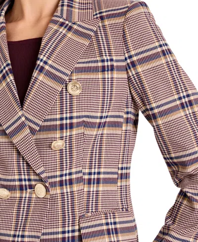 Tahari Asl Women's Plaid Double Breasted Blazer In Multi