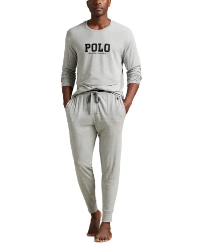 Polo Ralph Lauren Men's Long Sleeve Crewneck T-shirt In Gray