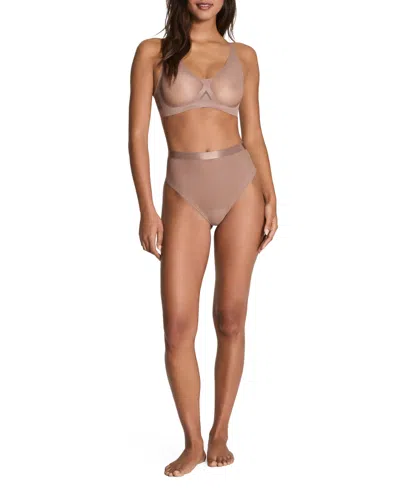 Spanx Women's Sheer Smoothing Thong Shapewear 10574r In Brown