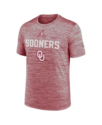 Jordan Men's Crimson Oklahoma Sooners Campus Slant Velocity Performance T-shirt In Red