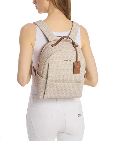 Michael Kors Sable Medium Signature Logo Backpack In Multi