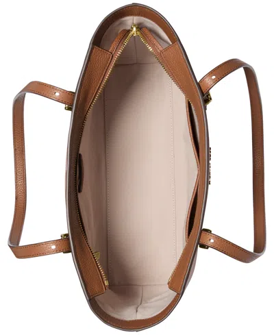 Michael Kors Quinn Medium Pebbled Leather Tote Bag In Brown