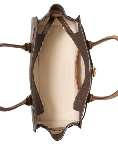 Michael Kors Hamilton Moderne Small Signature Logo Satchel In Brown