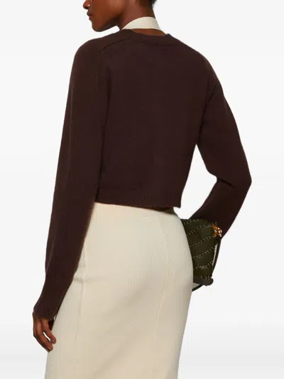 Loulou De Saison Zephir Lds Cropped Cardigan In Brown