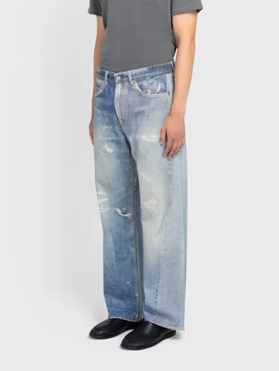 Our Legacy Mens Digital Denim Print Third Cut Faded-wash Denim Jeans In Blue