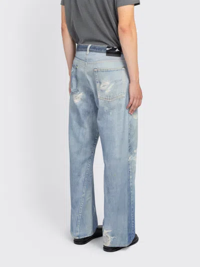 Our Legacy Mens Digital Denim Print Third Cut Faded-wash Denim Jeans In Blue