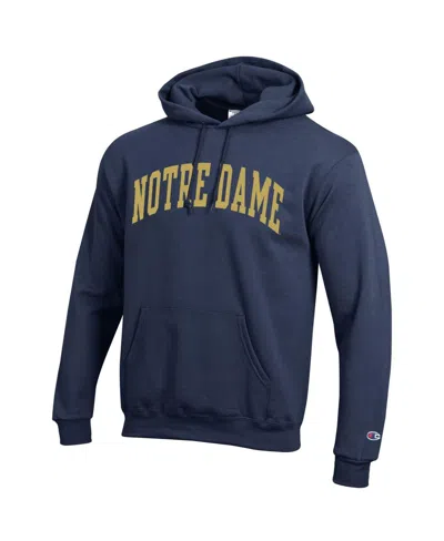Champion Men's Navy Notre Dame Fighting Irish Basic Arch Fleece Pullover Hoodie In Blue