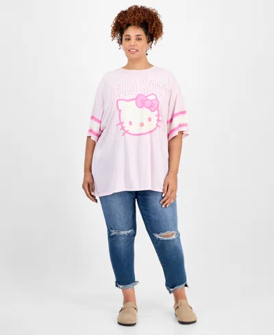 Grayson Threads, The Label Juniors' Hello Kitty Varsity T-shirt In Pink