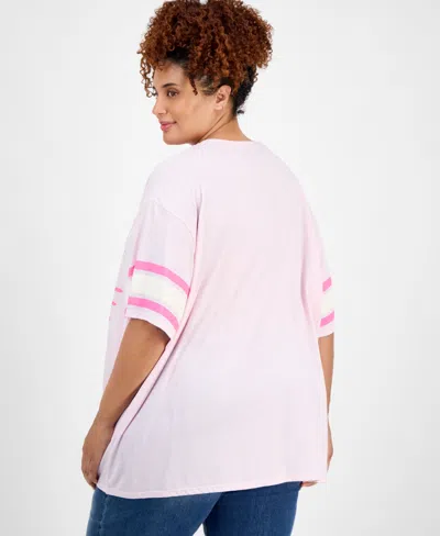 Grayson Threads, The Label Juniors' Hello Kitty Varsity T-shirt In Pink