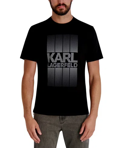 Karl Lagerfeld Men's Pixel Logo Cotton T-shirt In Black
