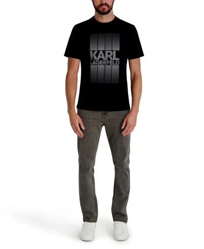 Karl Lagerfeld Men's Pixel Logo Cotton T-shirt In Black