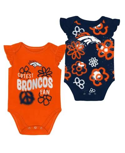 Outerstuff Baby Boys And Girls 2-piece Denver Broncos The Sunshine Bodysuit Set In Multi