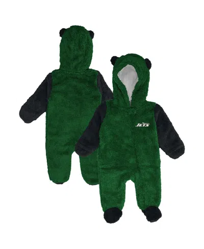 Outerstuff Baby Boys And Girls Green New York Jets Stay Napping Fleece Bunting Full-zip Sleeper In Green