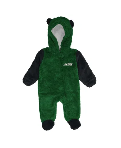 Outerstuff Baby Boys And Girls Green New York Jets Stay Napping Fleece Bunting Full-zip Sleeper In Green