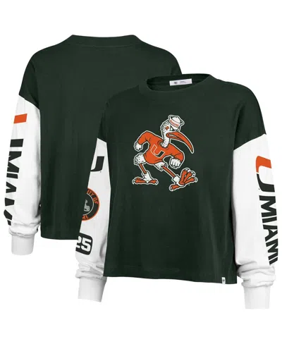 47 Brand '47 Green Miami Hurricanes Sydney Long Sleeve T-shirt In Green
