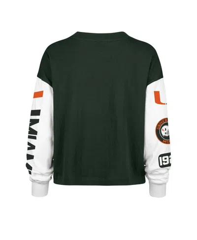 47 Brand '47 Green Miami Hurricanes Sydney Long Sleeve T-shirt In Green