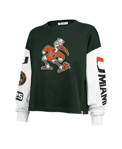 47 Brand '47 Green Miami Hurricanes Sydney Long Sleeve T-shirt In Green