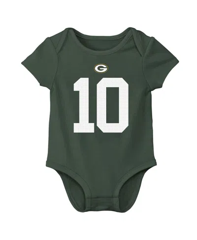 Nike Baby Boys And Girls Jordan Love Green Bay Packers Player Name Number Bodysuit In Green