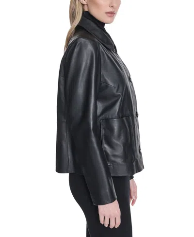 Cole Haan Leather Jacket In Black