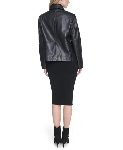 Cole Haan Leather Jacket In Black