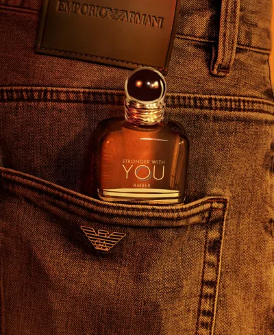 Giorgio Armani Men's Stronger With You Amber Eau De Parfum, 3.3 Oz. In Transparent