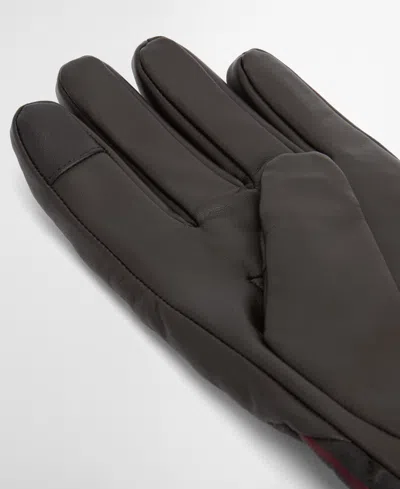 Barbour Darwen Quilted Tartan Touchscreen Gloves In Black