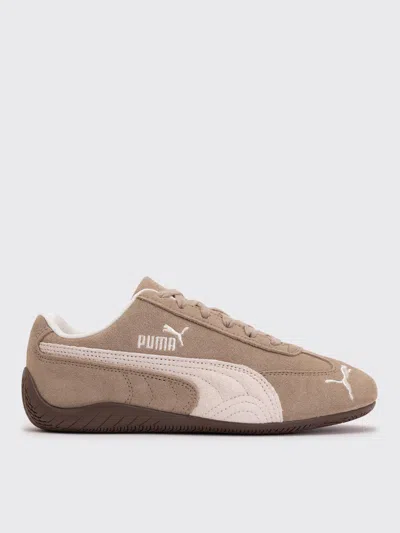 Puma Speedcat Elevated Beige Sneakers With Logo Print On The Side And Logo Lettering On The Side In Suede In Multi