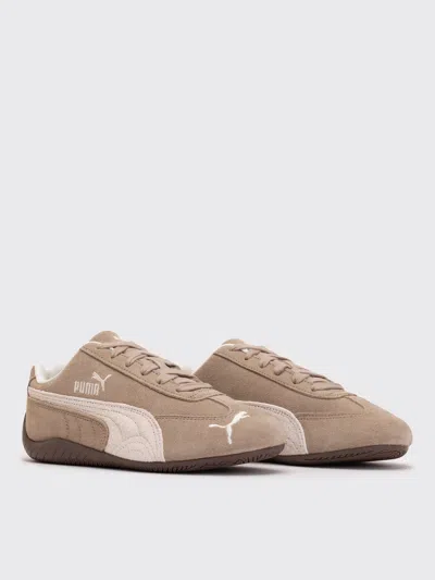 Puma Speedcat Elevated Beige Sneakers With Logo Print On The Side And Logo Lettering On The Side In Suede In Multi
